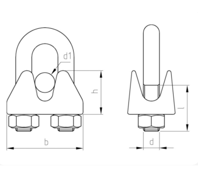 схема на  продукт Скоба за въже DIN 741 A4 - Ф 22 thumb
