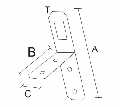 схема на  продукт Окачвач Т-образен, поцинкован (30 бр.) thumb