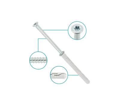 схема на  продукт Дюбел с винт фрезенкова глава TORX M12x200 (25 бр.) thumb