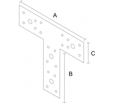 схема на  продукт Планка T - образна, поцинкована (4 бр.) thumb