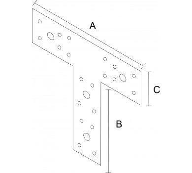 схема на  продукт Планка T - образна, поцинкована thumb