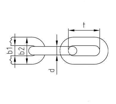 схема на  продукт Верига кръгла неръждаема,къси звена DIN 766 А4 thumb