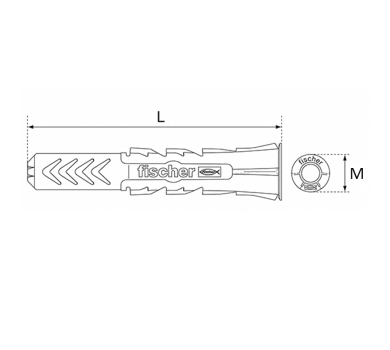 схема на  продукт Универсален дюбел fischer DUOPOWER DUOPOWER 12x60 thumb