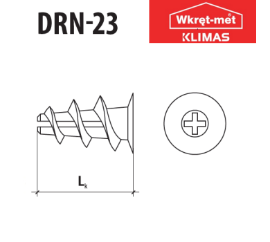 схема на  продукт Дюбел за гипсокартон DRN-23 Wkret-met thumb