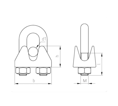 схема на  продукт Скоба за въже DIN 741 A4 - Ф 2 thumb
