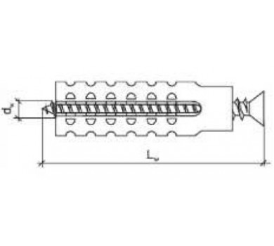 схема на  продукт Дюбел за газобетон М5х30 (200 бр.) thumb