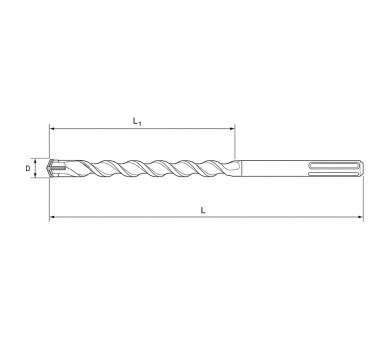 схема на  продукт Cutop Profi Plus Свредло за бетон SDS-Max, четиривърхо - 25 x 1000/950 mm thumb