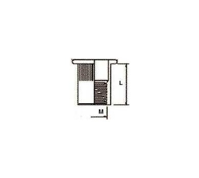 схема на  продукт Нит гайка Zn 5.8 М8x17,3 (50 бр.) thumb