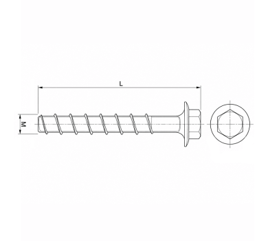 схема на  продукт Винт за бетон Fischer UltraCut FBS II 6 x 80/25 US thumb