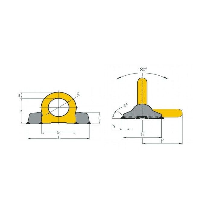 krepezhgroup product Захватна точка за заваряване - 2 крака 6,7 Т / Клас 80 image