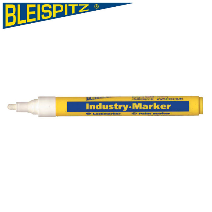 krepezhgroup product BLEISPITZ Индустриален маркер със заоблен писец, дебелина 4 mm, бял image