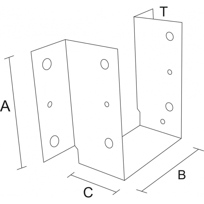 krepezhgroup product Стъпка за греда, отворена, за високи натоварвания, ЧЕРНА (2 бр.) image