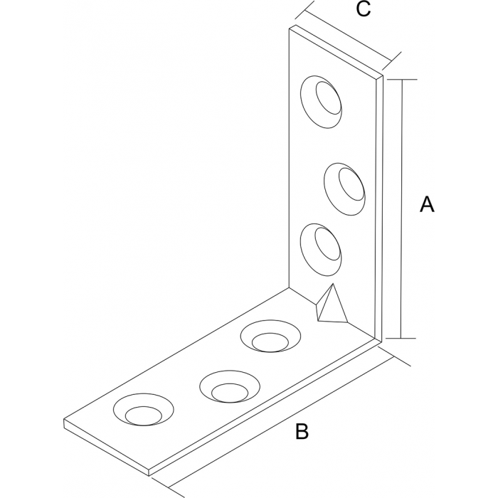 krepezhgroup product Планка ъглова равнораменна с конусни отвори, електрогалванично поцинкована (35 бр.) image