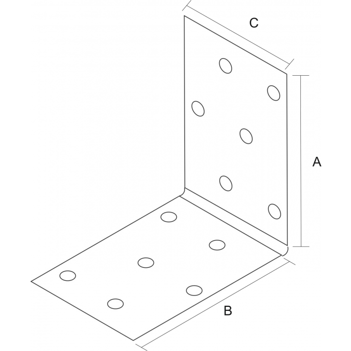 krepezhgroup product Планка ъглова равнораменна перфорирана, поцинкована (20 бр.) image