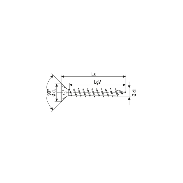 krepezhgroup product Винт от неръждаема стомана с плоска глава countersunk head А2 (100 бр.) image