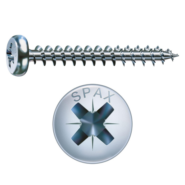 krepezhgroup product Самонарезен винт SPAX 88093 с полукръгла глава и пълна резба, PZ задвижване, покритие WIROX (1000 бр.) image