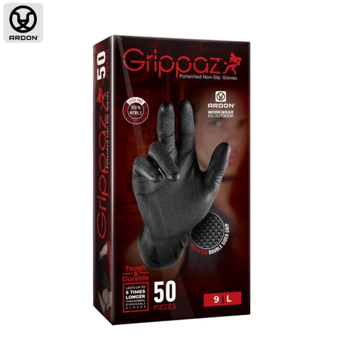 krepezhgroup product Еднократни нитрилни ръкавици GRIPPAZ® 246, черни, 50 бр., размер 10/XL image