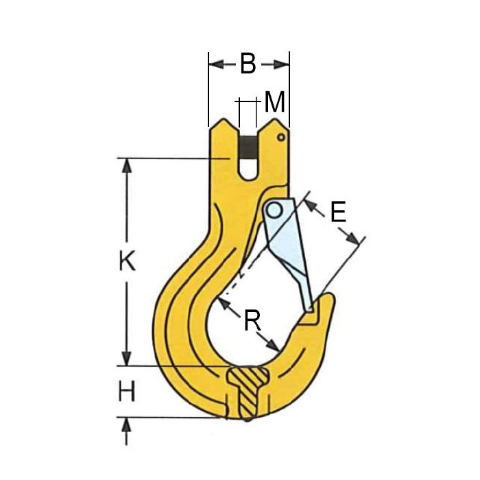 krepezhgroup product Кука за верига с предпазител 7/8 мм, клас 8 image