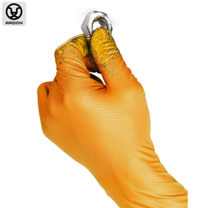 krepezhgroup product Еднократни нитрилни ръкавици GRIPPAZ® 246, оранжеви, 50 бр., размер 11/2XL image