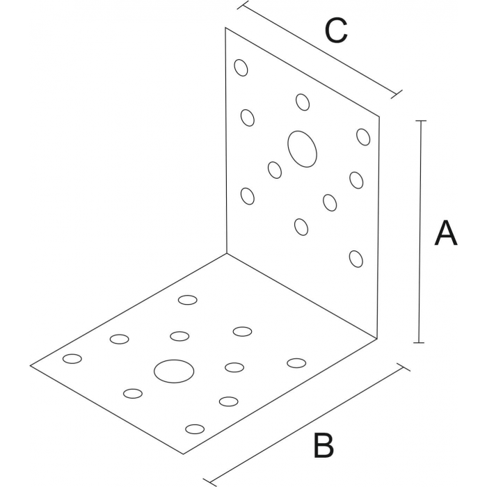 krepezhgroup product Планка ъглова равнораменна с фиксиращи отвори, поцинкована (30 бр.) image