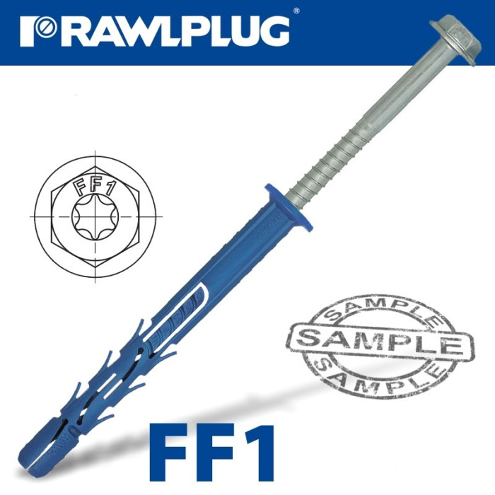 krepezhgroup product Фасаден рамков дюбел R-FF1-N-К 10х160 с винт шестостен SW13/TX40 image