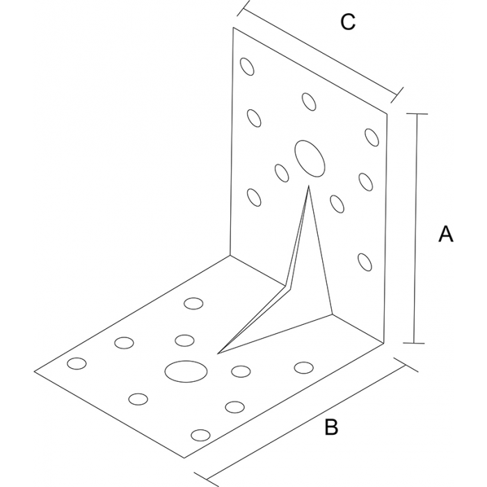 krepezhgroup product Планка ъглова подсилена равнораменна с фиксиращи отвори, А2 - неръждаема (4 бр.) image