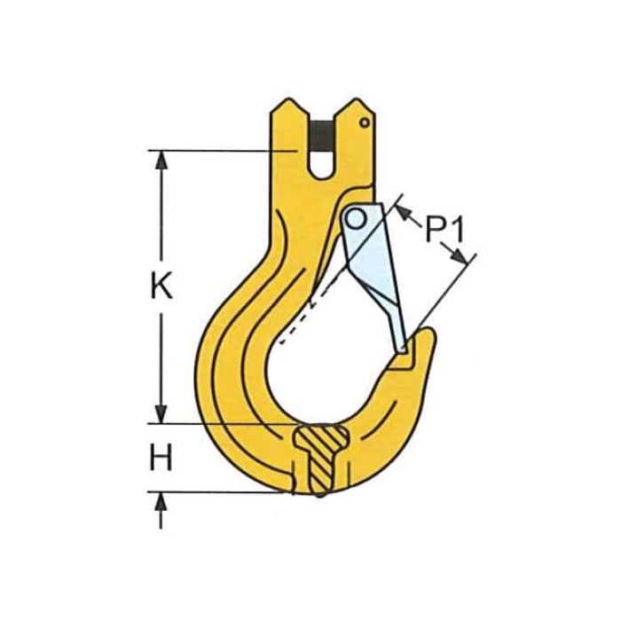 krepezhgroup product Кука за верига с предпазител 7/8 мм, клас 8 image