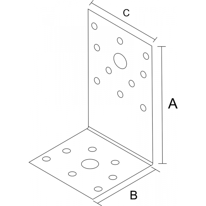 krepezhgroup product Планка ъглова разнораменна с фиксиращи отвори, поцинкована (10 бр.) image