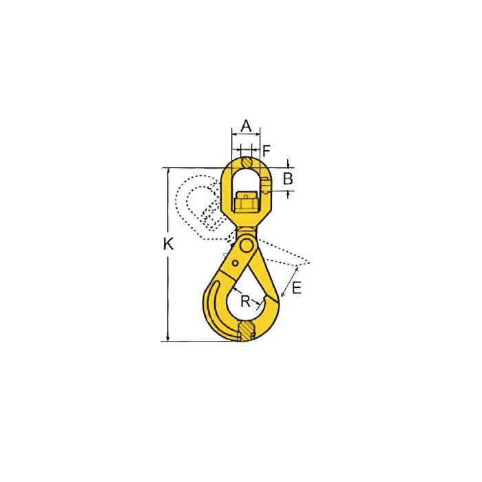 krepezhgroup product Самозаключваща кука въртяща 13 мм, клас 8 image