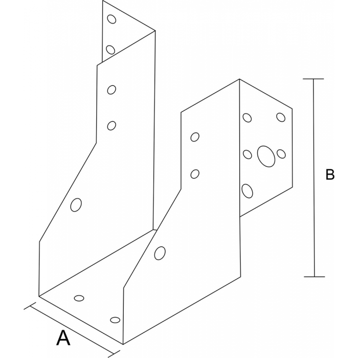 krepezhgroup product Стъпка за греда, отворена, ЧЕРНА (4 бр.) image