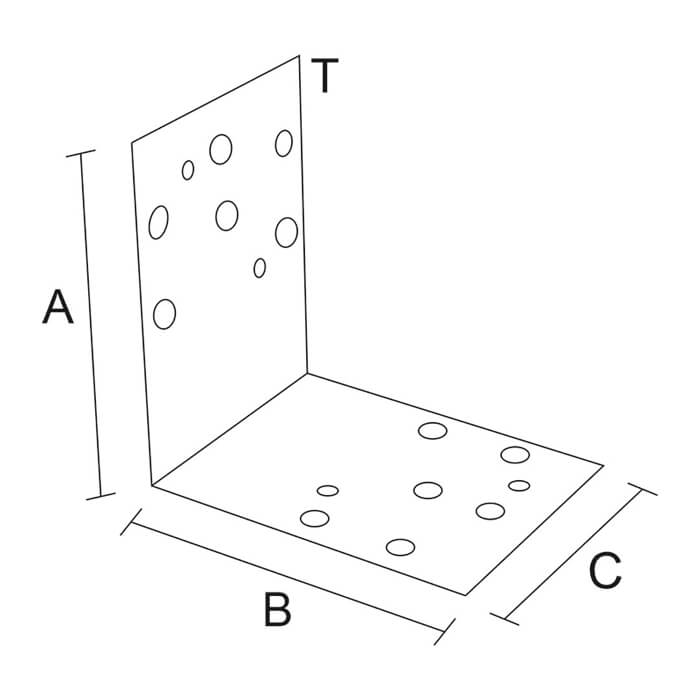 krepezhgroup product Планка ъглова подсилена равнораменна, ЧЕРНА (2 бр.) image