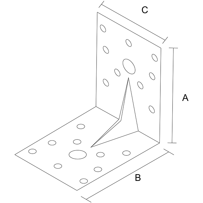 krepezhgroup product Планка ъглова подсилена равнораменна с фиксиращи отвори, поцинкована (5 бр.) image